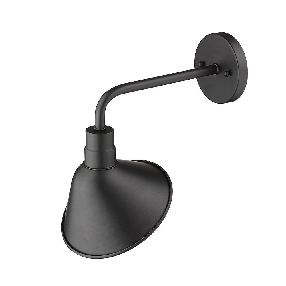 Wide Shade Matte Black LED Wall Light HomeRoots