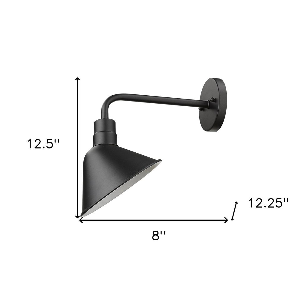 Wide Shade Matte Black LED Wall Light HomeRoots