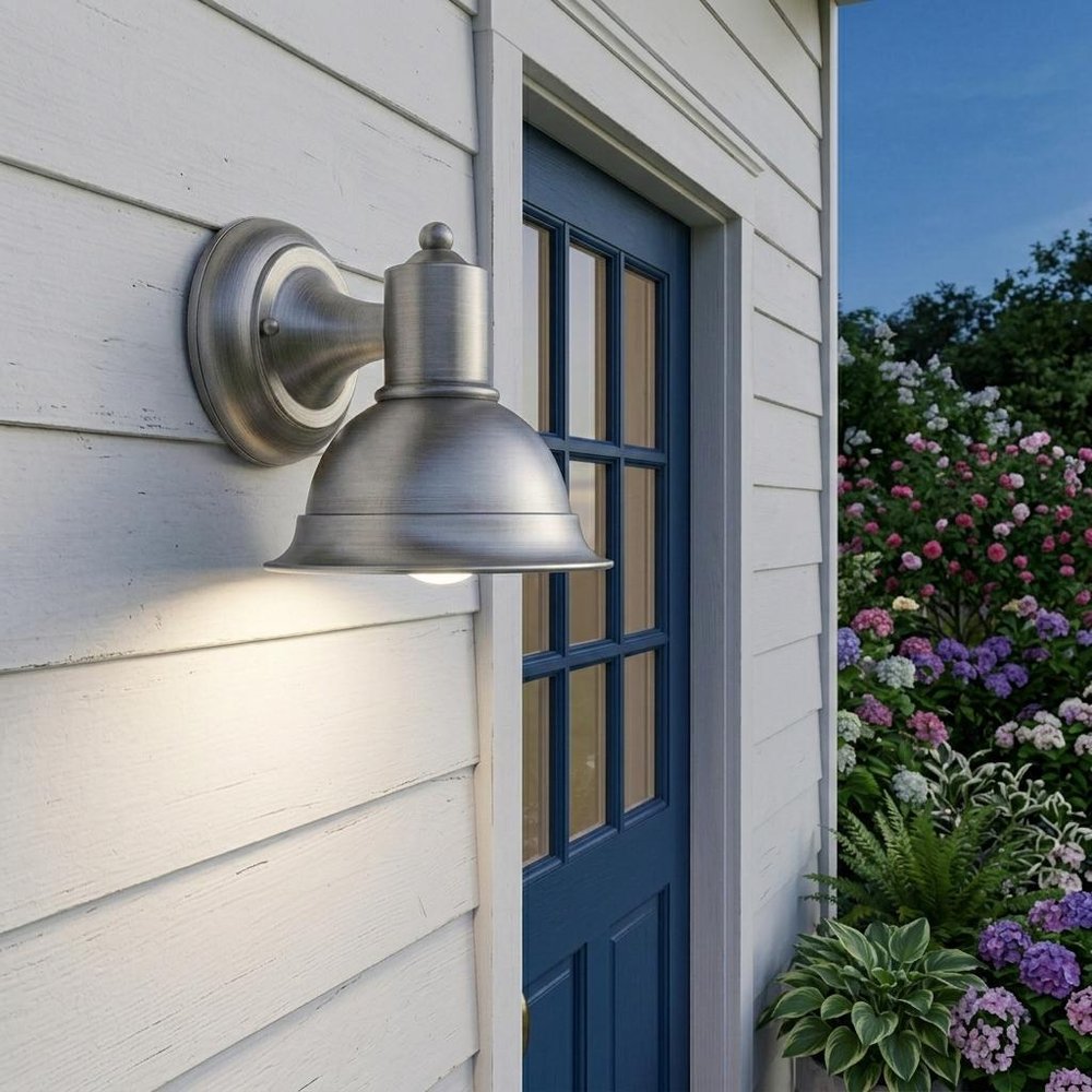 Brushed Silver Aluminum Wall Sconce HomeRoots