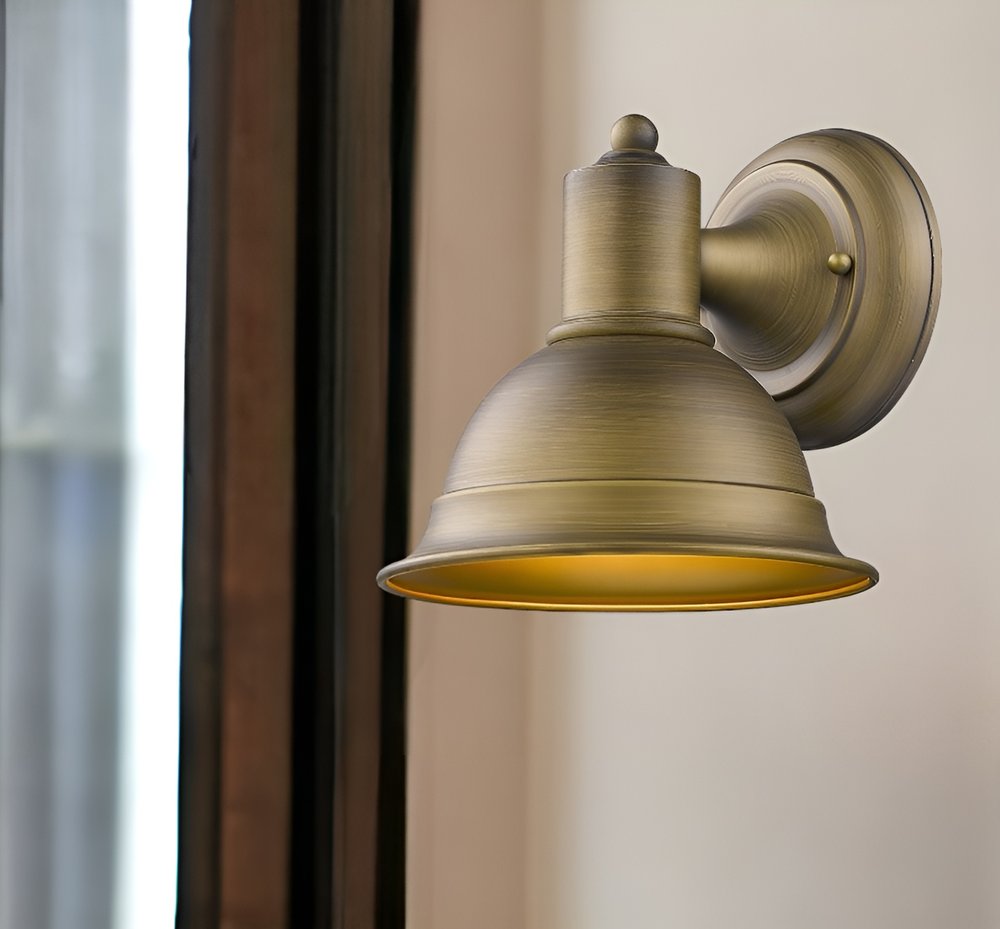 Brushed Gold Aluminum Wall Sconce HomeRoots