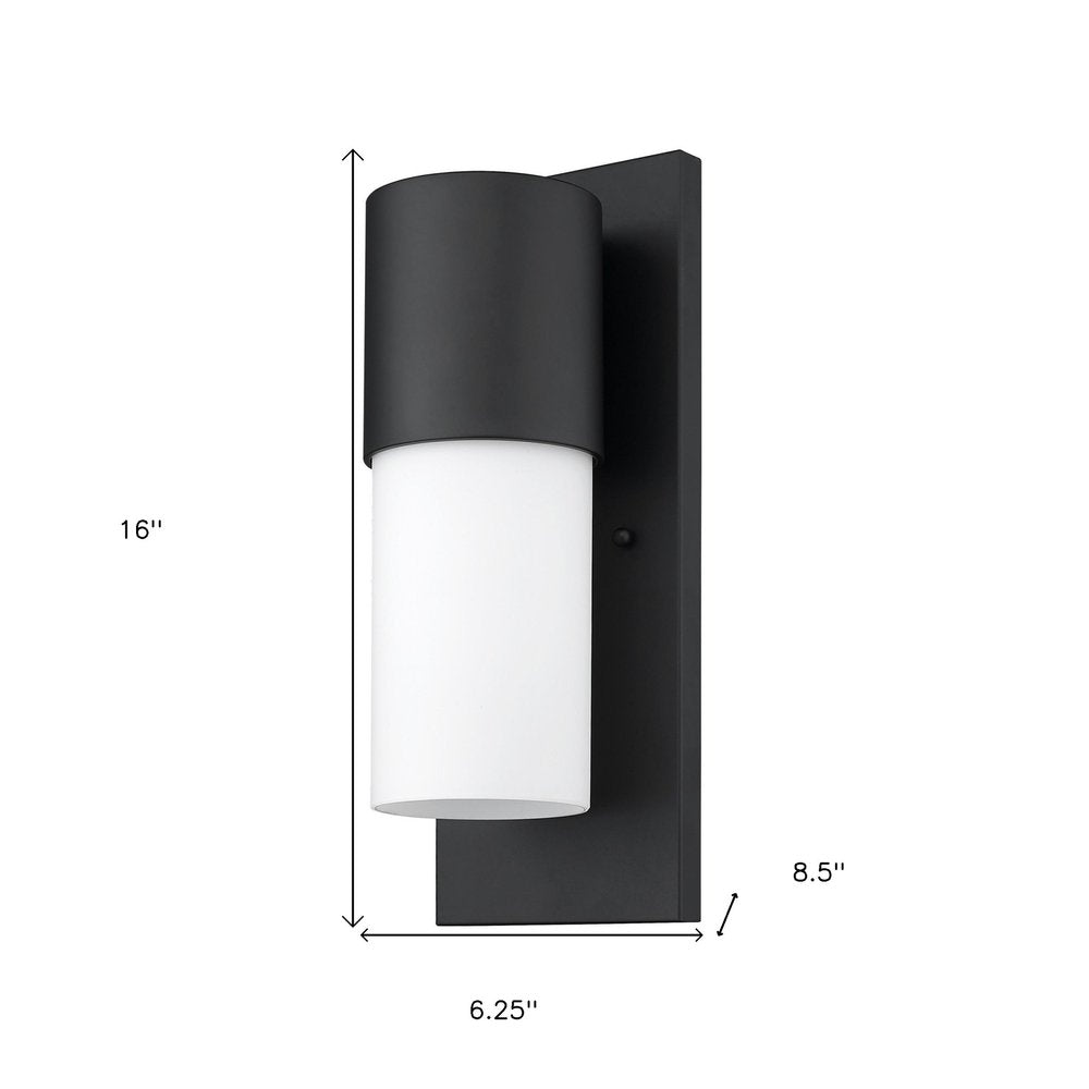 Contemporary Matte Black and White Wall Light HomeRoots