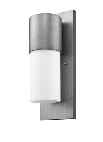Contemporary Brushed Silver and White Wall Light HomeRoots