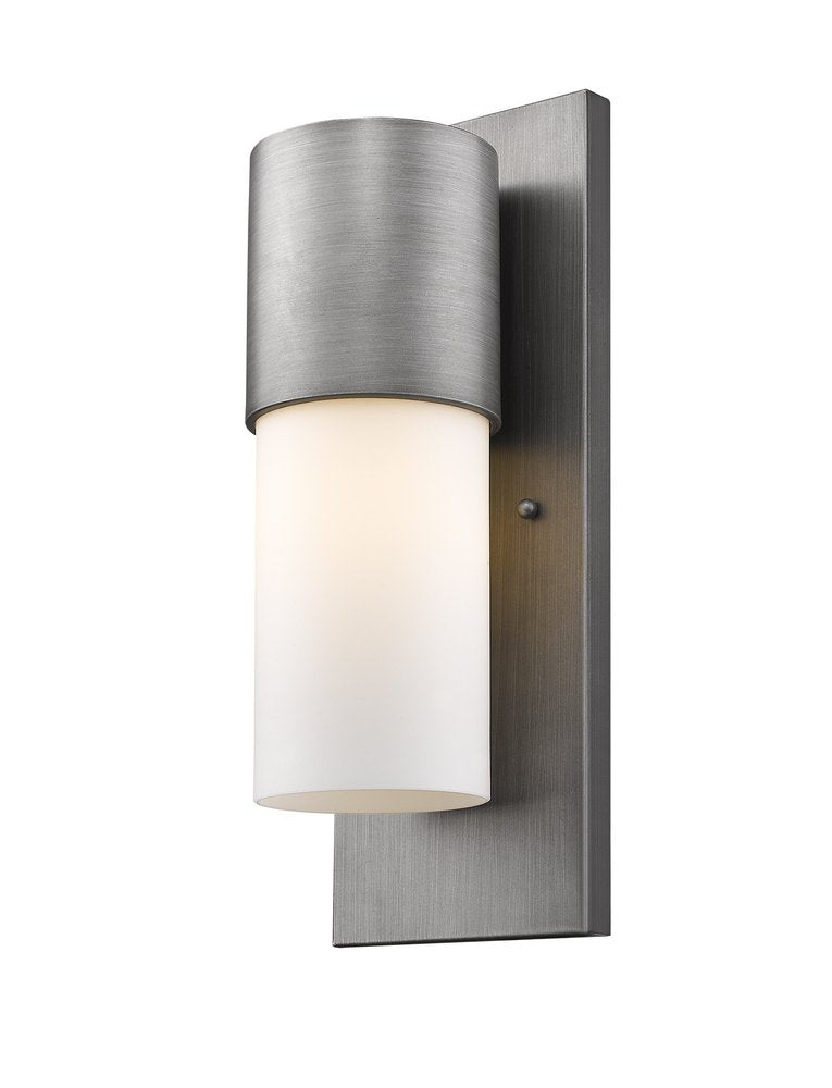 Contemporary Brushed Silver and White Wall Light HomeRoots