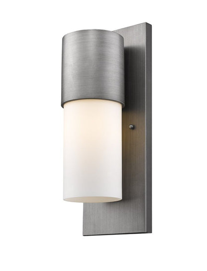 Contemporary Brushed Silver and White Wall Light HomeRoots