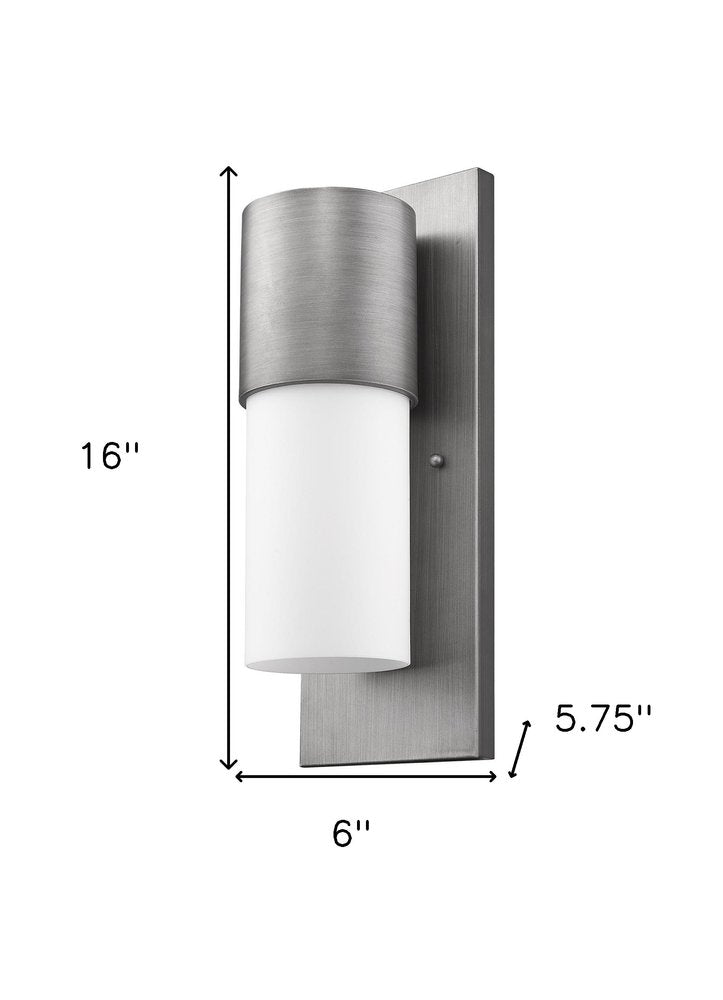 Contemporary Brushed Silver and White Wall Light HomeRoots