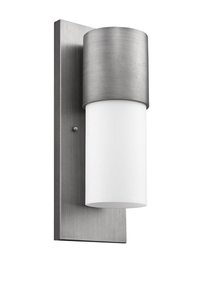 Contemporary Brushed Silver and White Wall Light HomeRoots