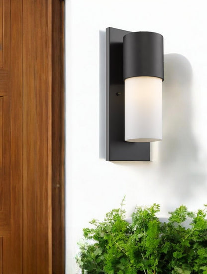 Contemporary Antique Bronze and White Wall Light HomeRoots