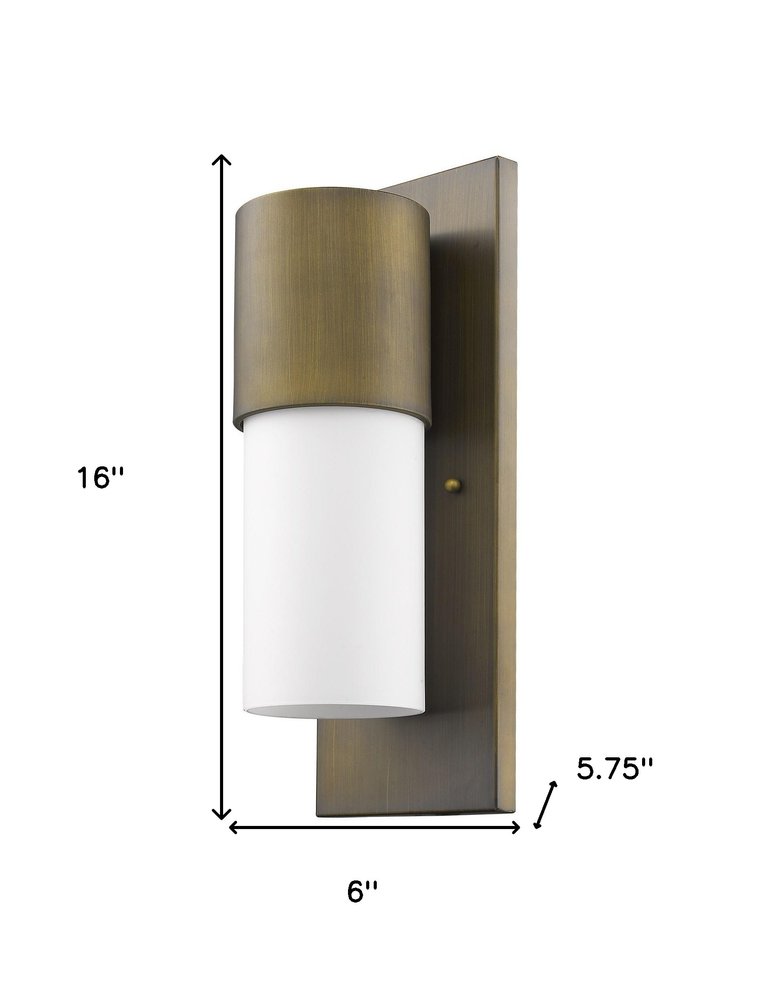Contemporary Brushed Gold and White Wall Light HomeRoots