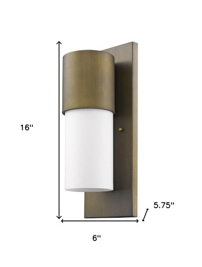 Contemporary Brushed Gold and White Wall Light HomeRoots