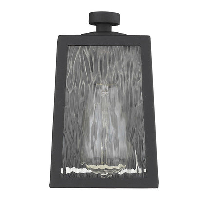 Matte Black glass panels Outdoor Wall Light - FurniFindUSA