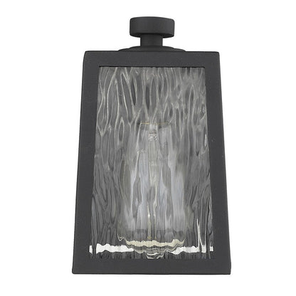 Matte Black glass panels Outdoor Wall Light HomeRoots