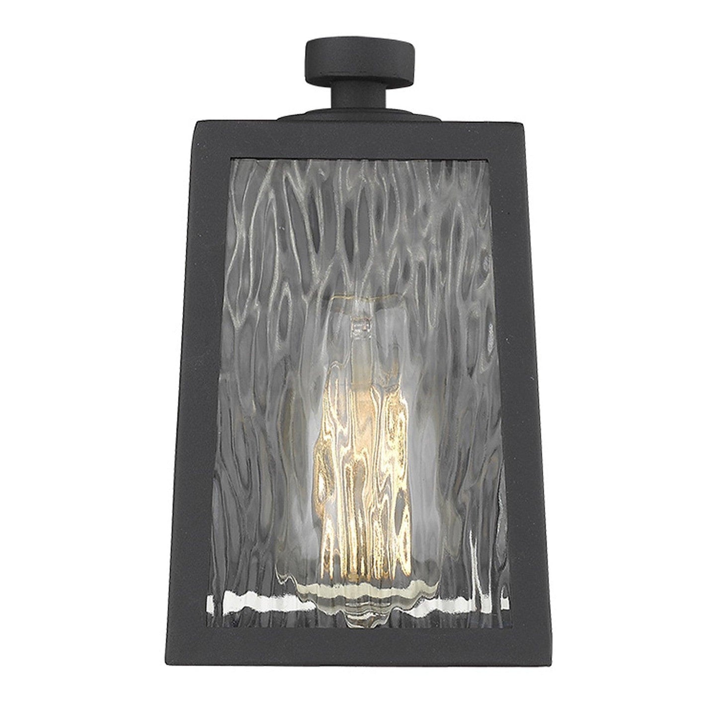 Matte Black glass panels Outdoor Wall Light - FurniFindUSA