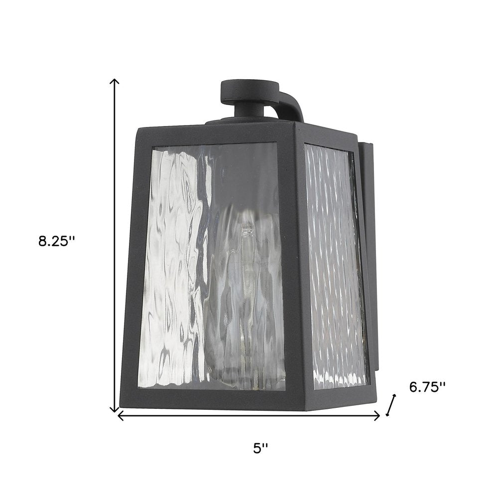 Matte Black glass panels Outdoor Wall Light HomeRoots