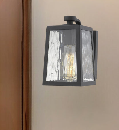 Matte Black glass panels Outdoor Wall Light