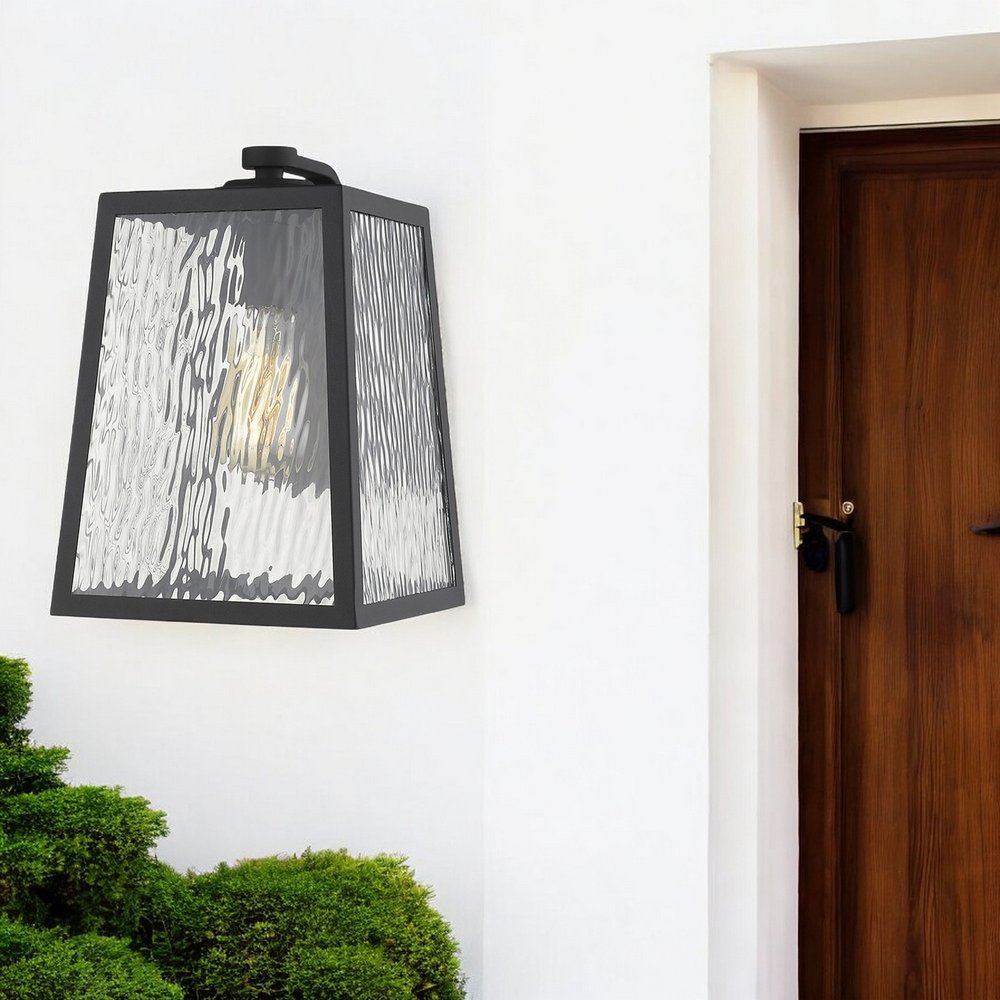 Hirche 1-Light Matte Black Wall Light HomeRoots