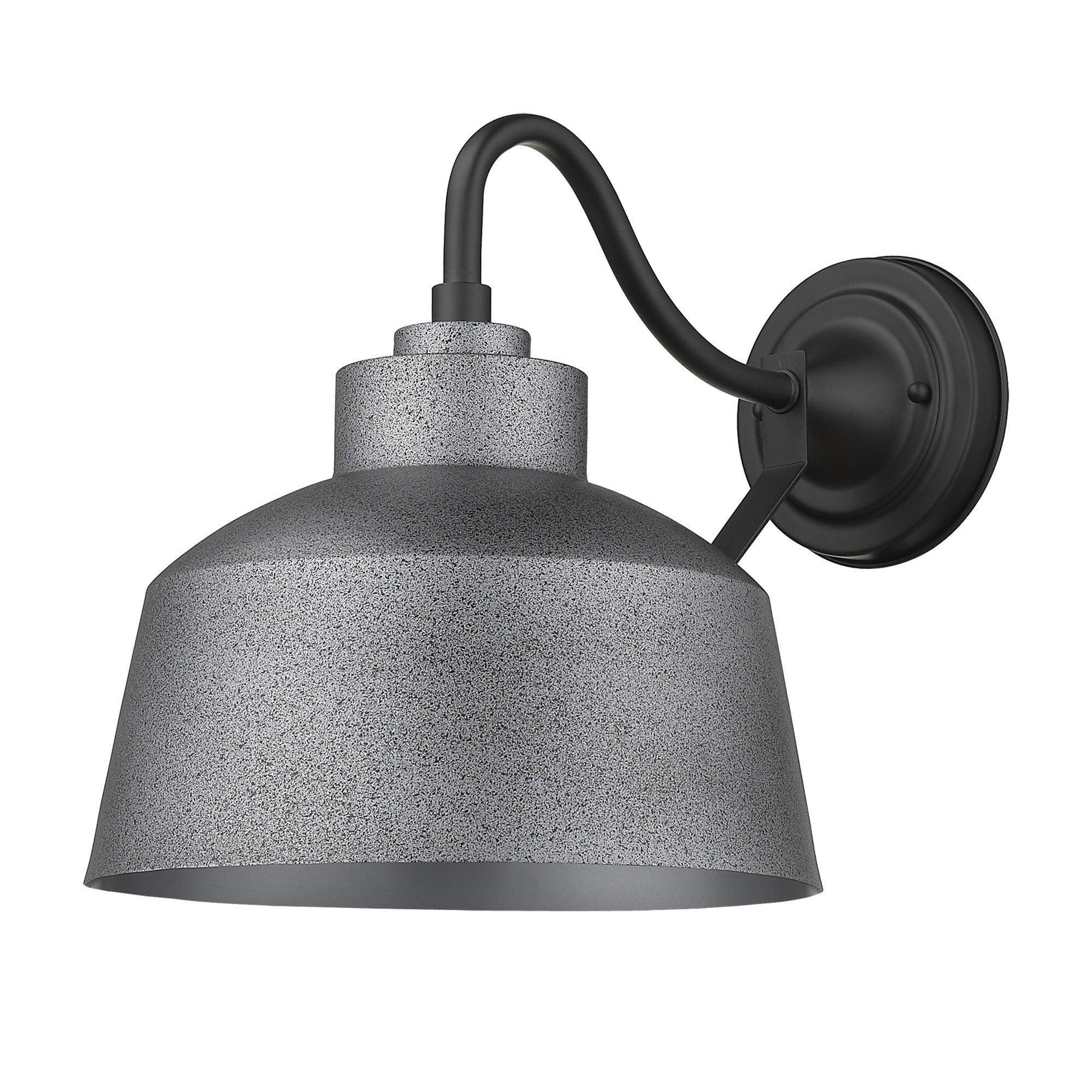 Pebbled Gray Bowl Shape Outdoor Wall Light - FurniFindUSA