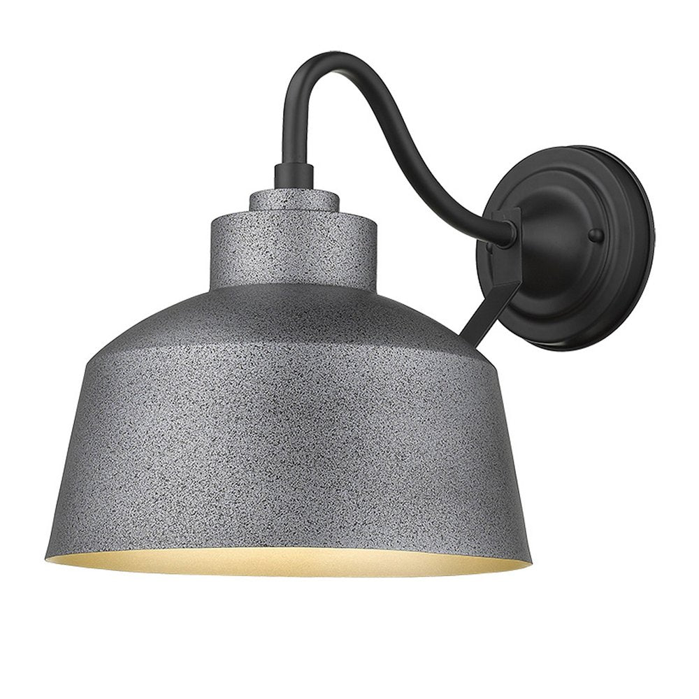 Pebbled Gray Bowl Shape Outdoor Wall Light HomeRoots