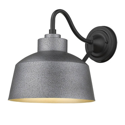 Pebbled Gray Bowl Shape Outdoor Wall Light HomeRoots