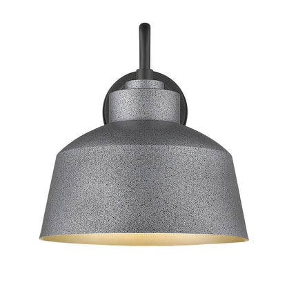 Pebbled Gray Bowl Shape Outdoor Wall Light HomeRoots