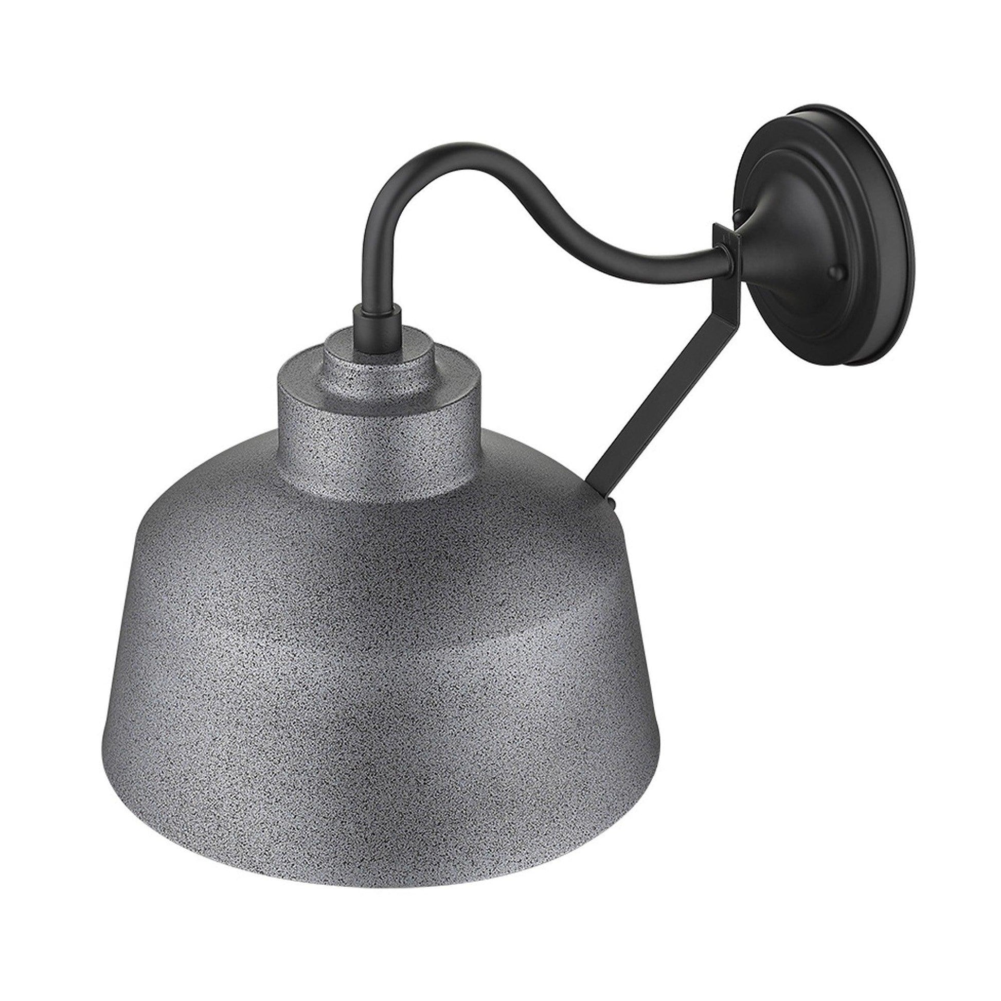 Pebbled Gray Bowl Shape Outdoor Wall Light - FurniFindUSA