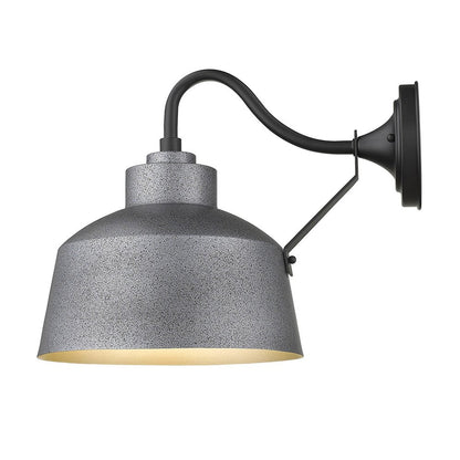 Pebbled Gray Bowl Shape Outdoor Wall Light HomeRoots