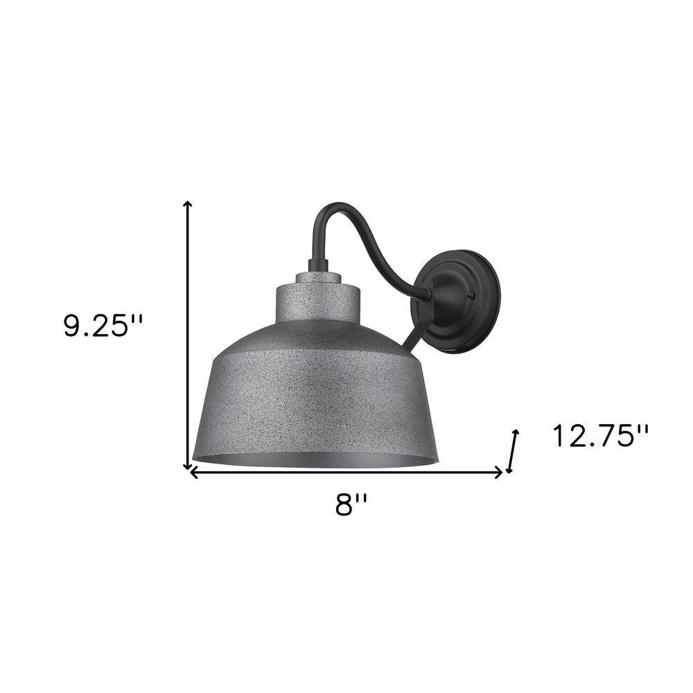 Pebbled Gray Bowl Shape Outdoor Wall Light HomeRoots