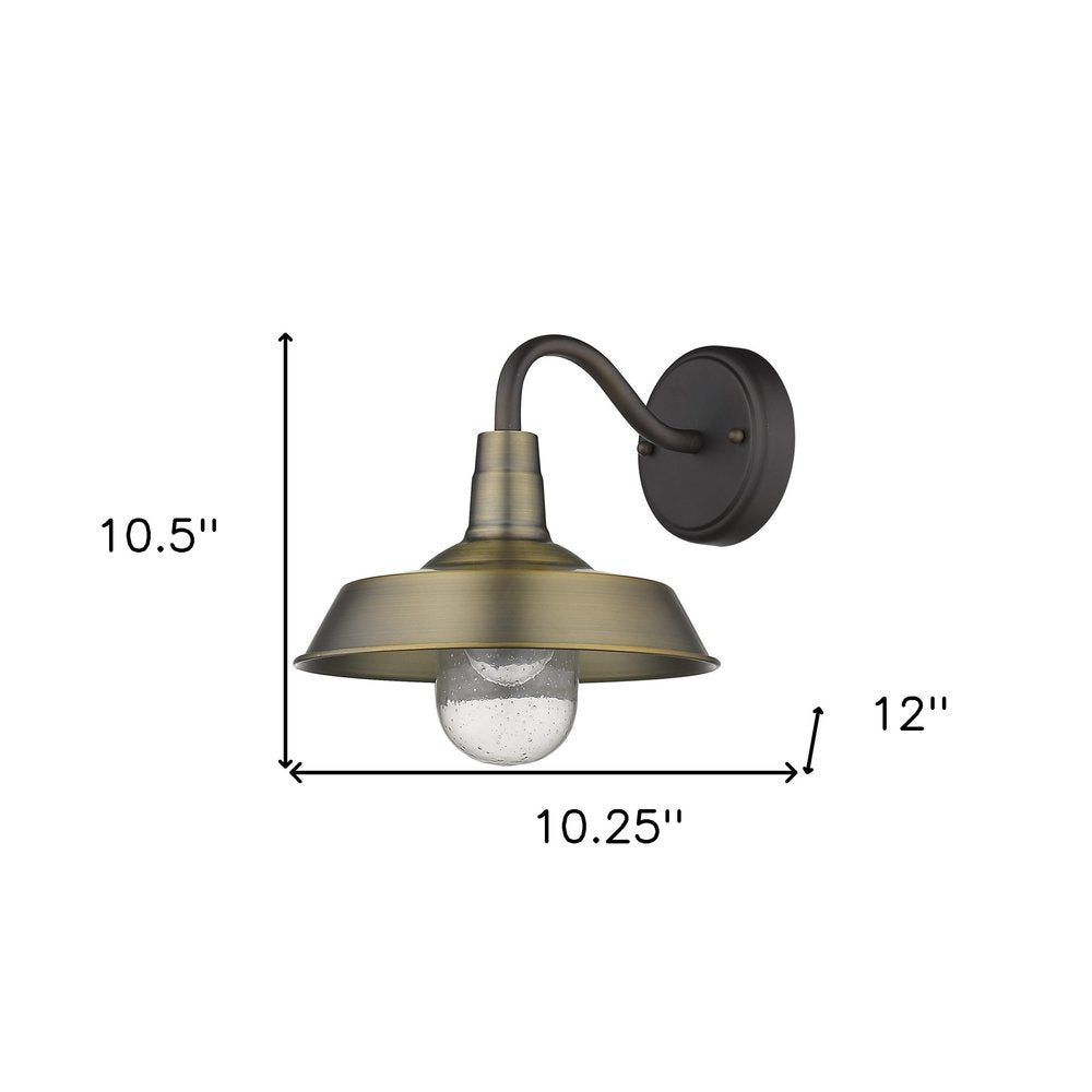Brass Seeded Dimmable Outdoor Hanging Light With Brass Shades HomeRoots