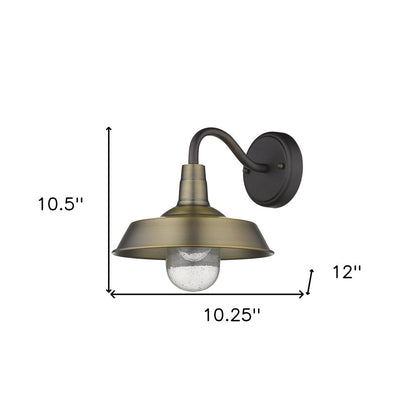 Brushed Gold Shallow Plate Shape Wall Light HomeRoots