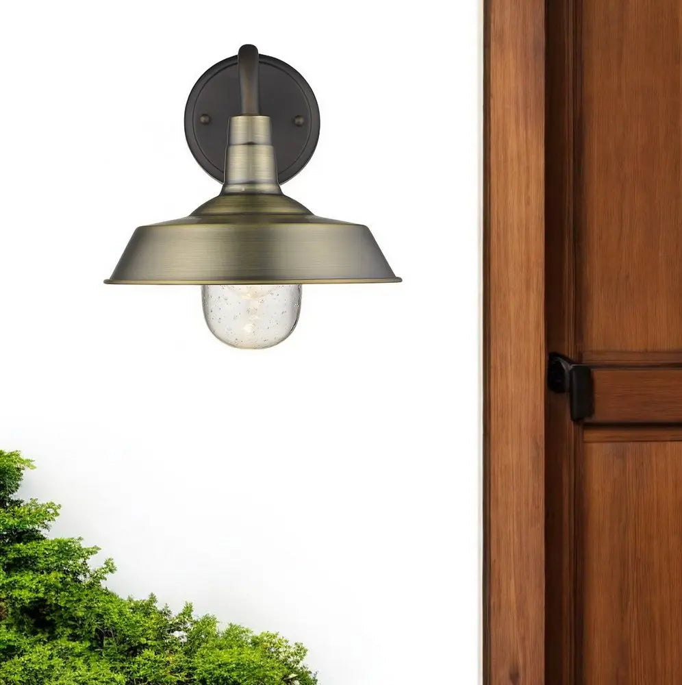 Brushed Gold Shallow Plate Shape Wall Light HomeRoots