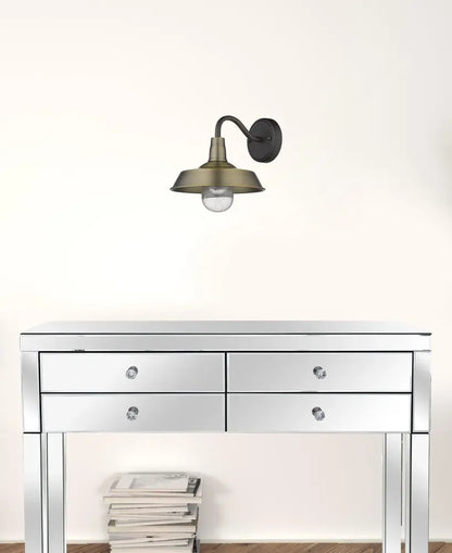 Brushed Gold Shallow Plate Shape Wall Light HomeRoots