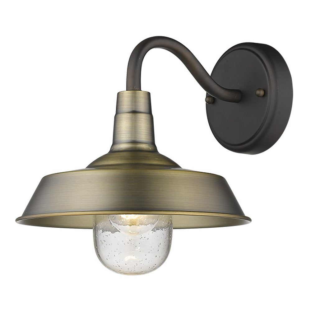 Brass Seeded Dimmable Outdoor Hanging Light With Brass Shades — view 3