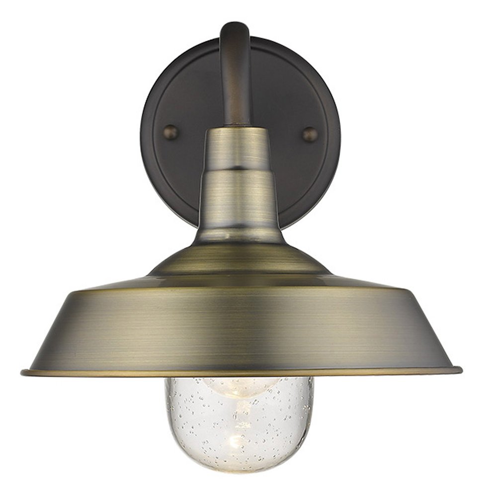 Brass Seeded Dimmable Outdoor Hanging Light With Brass Shades — view 5