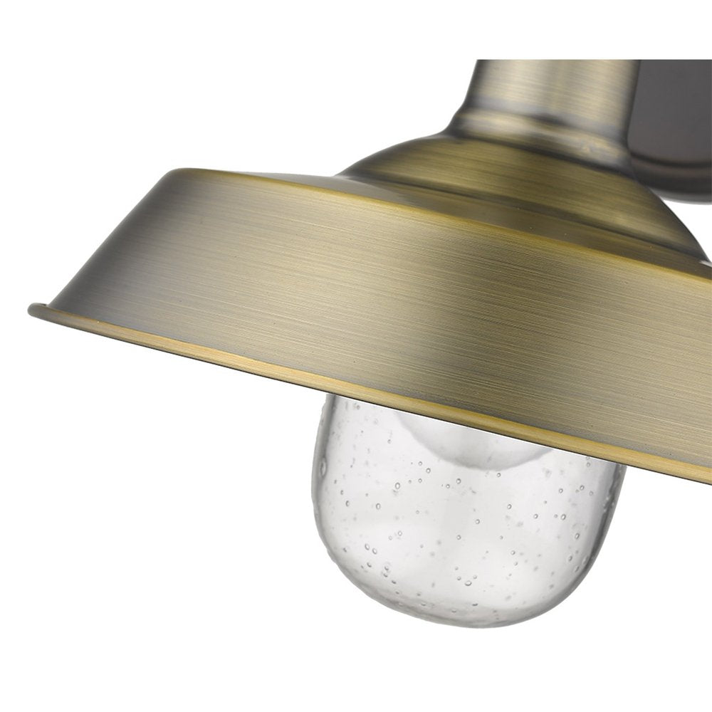 Brass Seeded Dimmable Outdoor Hanging Light With Brass Shades HomeRoots