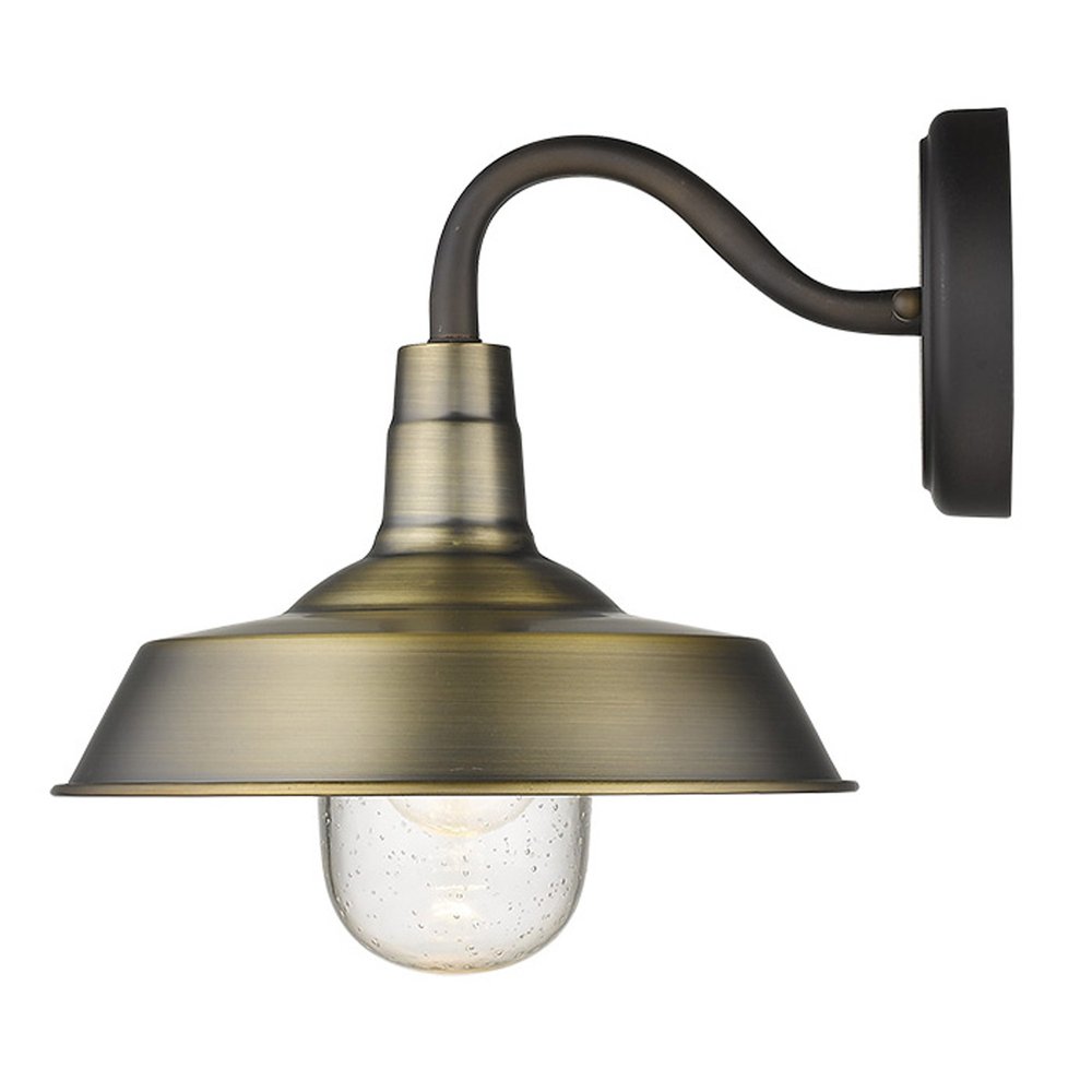 Brushed Gold Shallow Plate Shape Wall Light HomeRoots