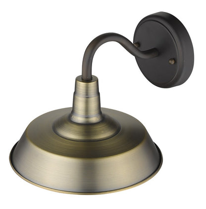 Brushed Gold Shallow Plate Shape Wall Light HomeRoots