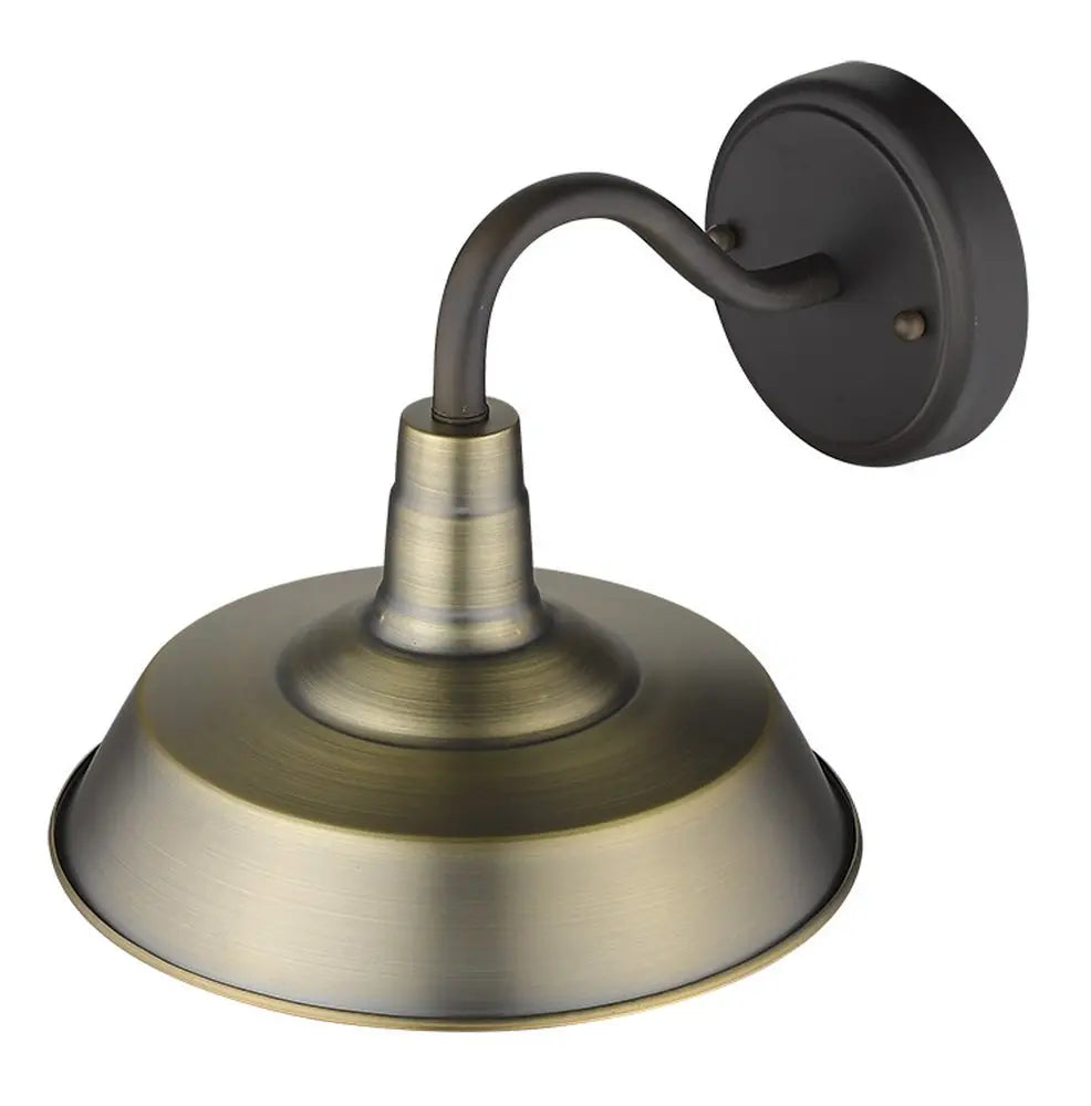 Brushed Gold Shallow Plate Shape Wall Light HomeRoots