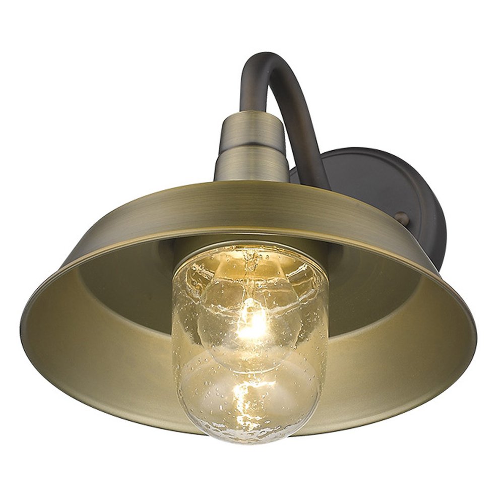 Brushed Gold Shallow Plate Shape Wall Light HomeRoots