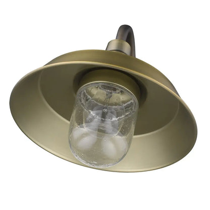 Brushed Gold Shallow Plate Shape Wall Light HomeRoots