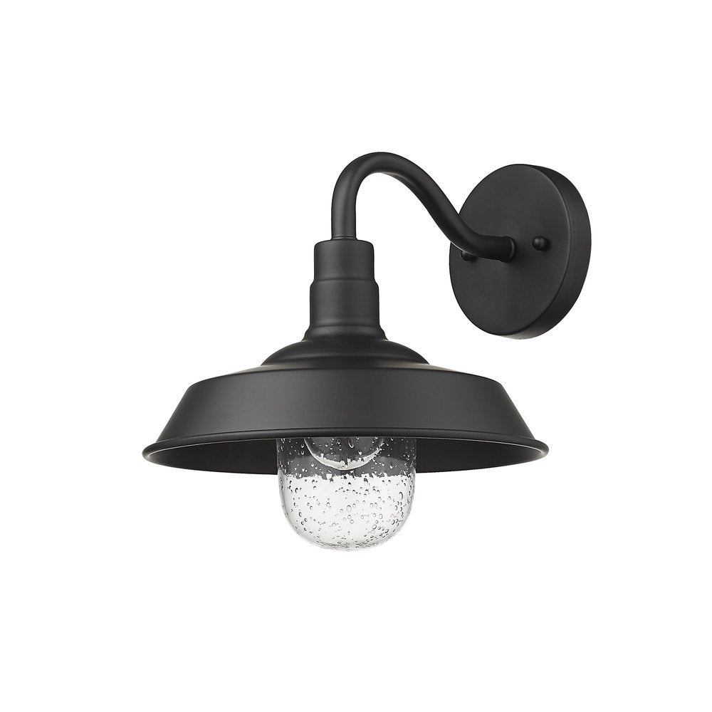 Matte Black Shallow Plate Shape Wall Light HomeRoots