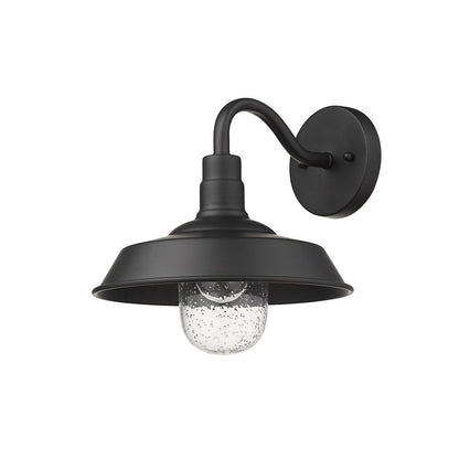 Matte Black Shallow Plate Shape Wall Light HomeRoots