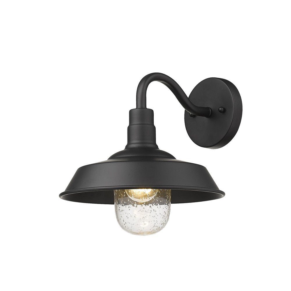Matte Black Shallow Plate Shape Wall Light HomeRoots