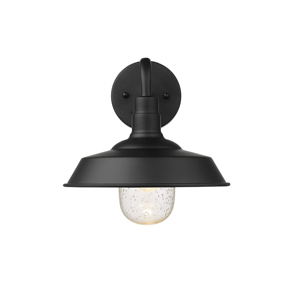 Matte Black Shallow Plate Shape Wall Light HomeRoots