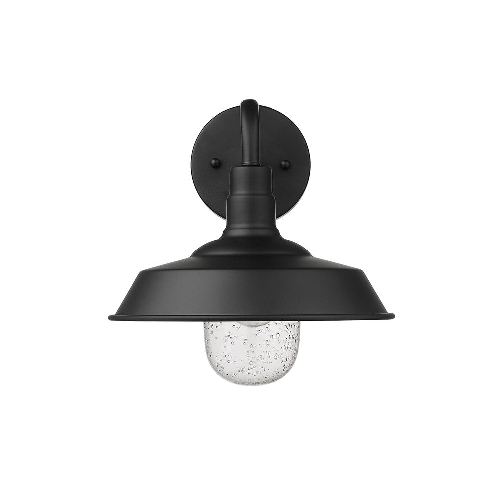 Matte Black Shallow Plate Shape Wall Light HomeRoots