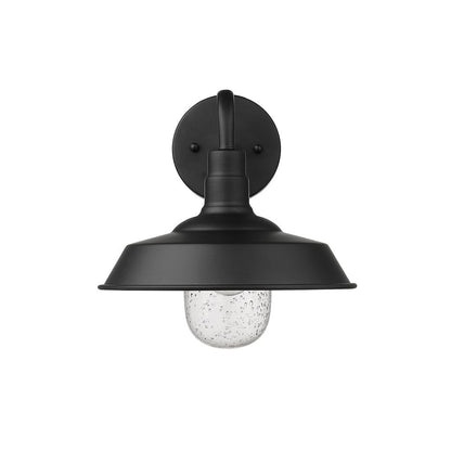 Matte Black Shallow Plate Shape Wall Light HomeRoots
