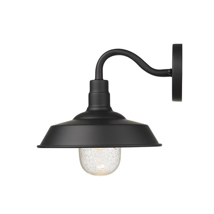 Matte Black Shallow Plate Shape Wall Light HomeRoots