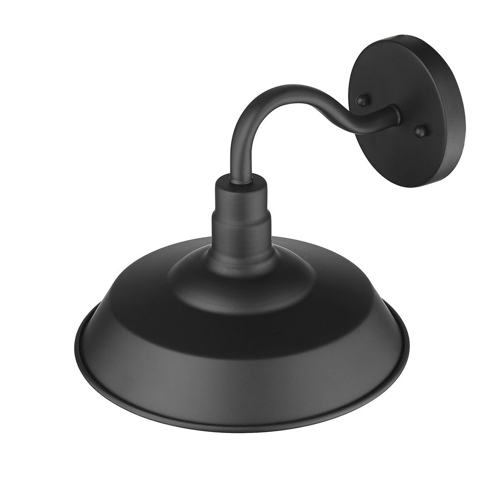 Matte Black Shallow Plate Shape Wall Light HomeRoots