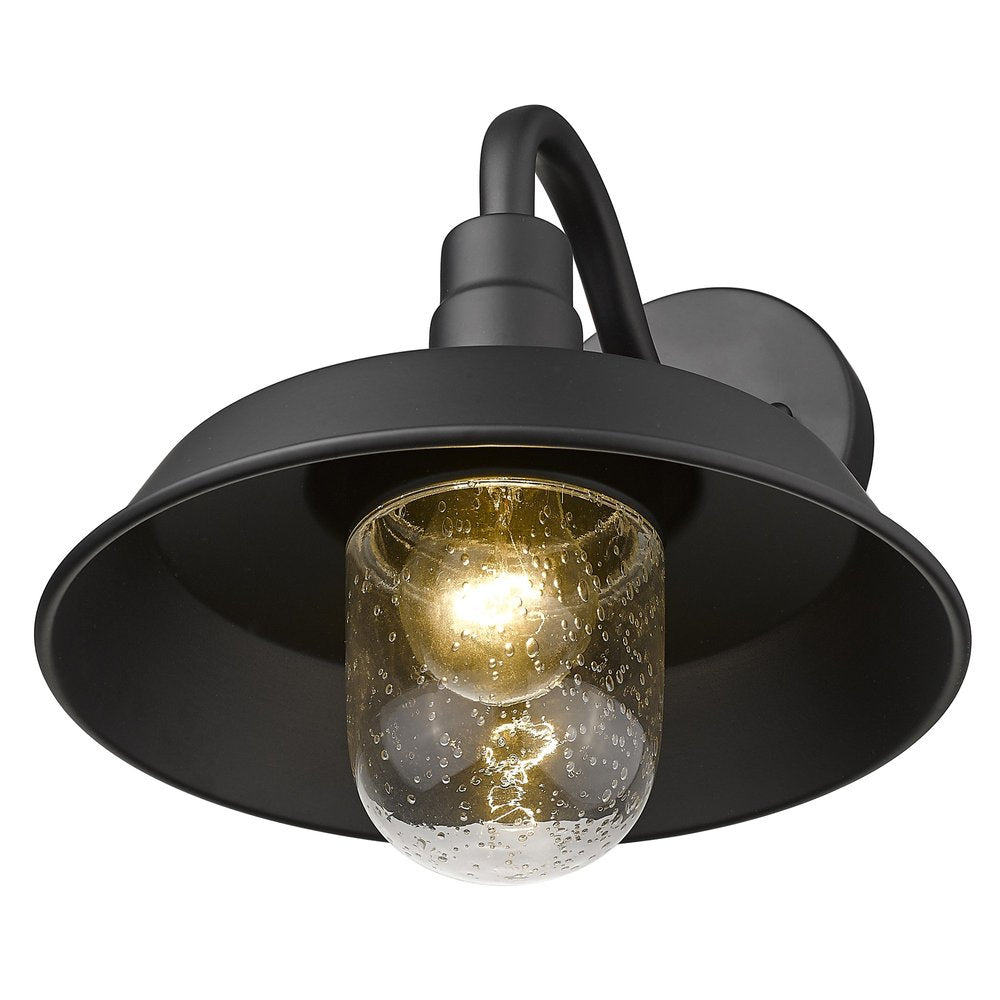 Matte Black Shallow Plate Shape Wall Light HomeRoots