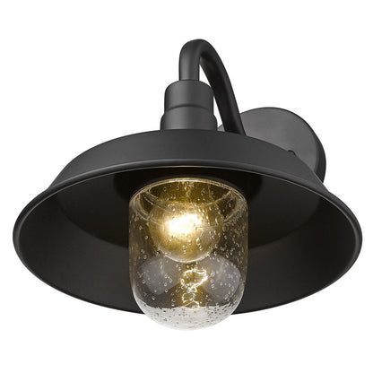 Matte Black Shallow Plate Shape Wall Light HomeRoots