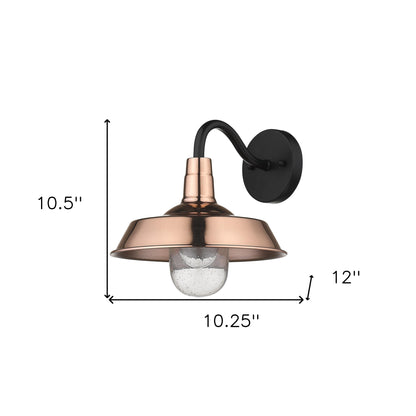 Shiny Copper Shallow Plate Shape Wall Light