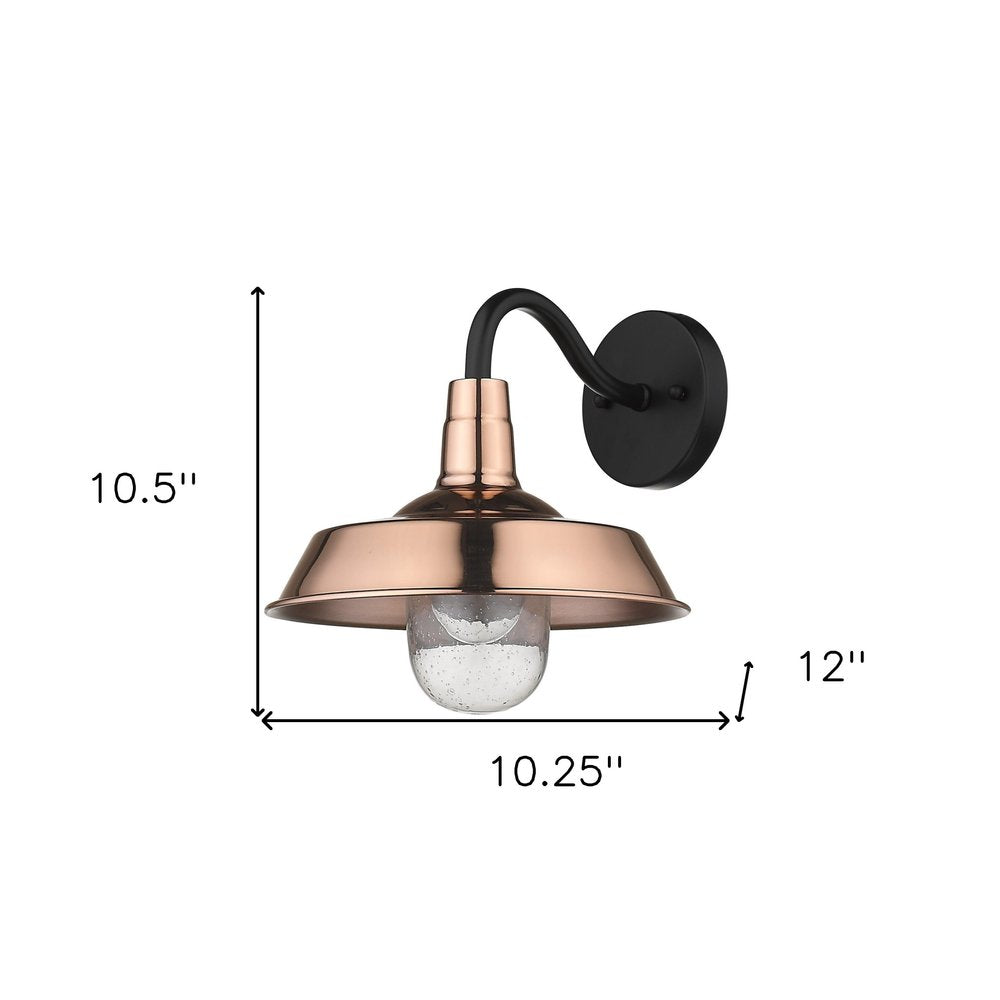 Shiny Copper Shallow Plate Shape Wall Light HomeRoots
